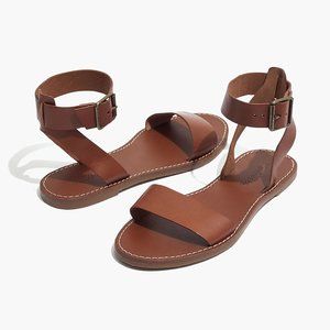 Madewell The Boardwalk Ankle-Strap Sandal in English Saddle Size 8, like new